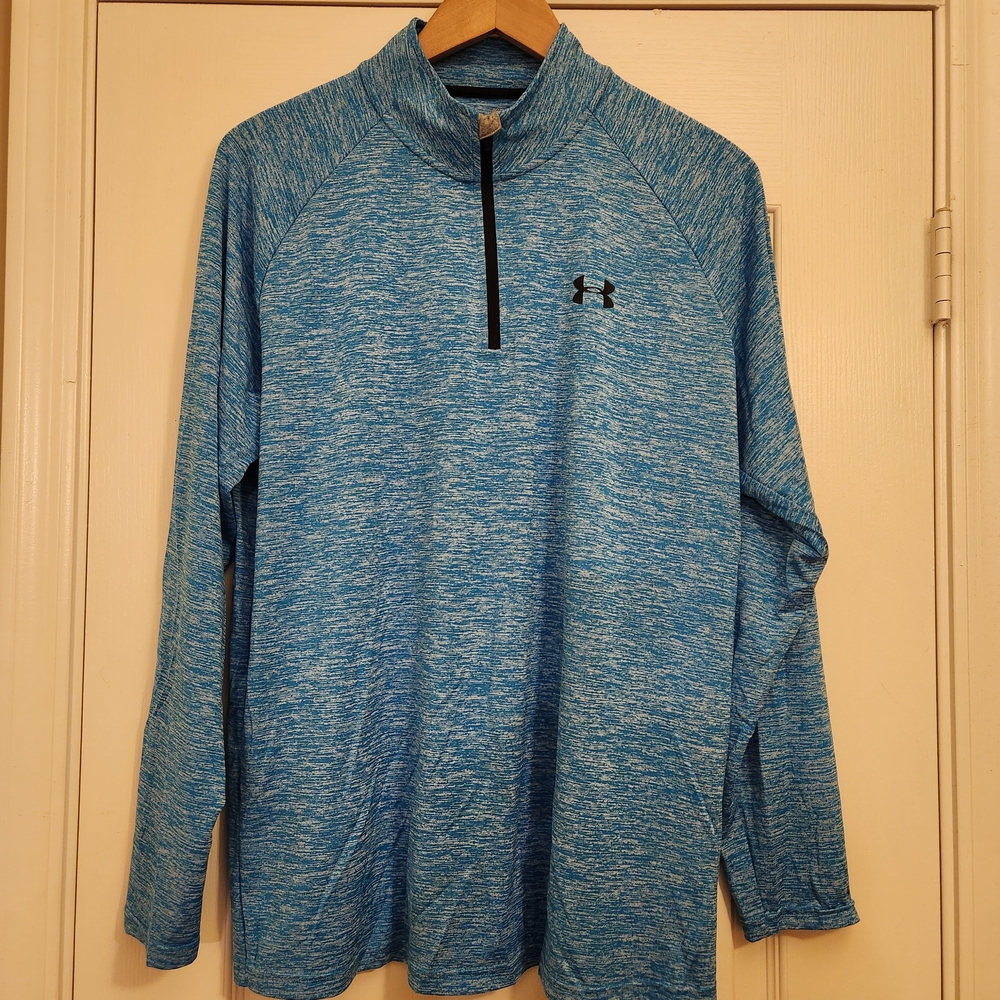 Under Armour Men's Heathered Blue Quarter-Zip Jacket